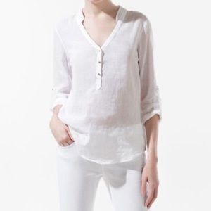 ZARA BLOUSE WITH GOLD DETAILS